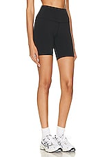 alo High Waisted Biker Short in Black, view 2, click to view large image.