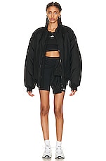 alo High Waisted Biker Short in Black, view 4, click to view large image.