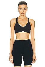 alo Seamless Ribbed Favorite Bra in Black, view 1, click to view large image.