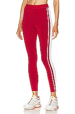 alo Airlift High Waisted Car Club Legging in Classic Red & White, view 1, click to view large image.