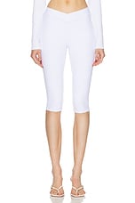 alo Airbrush V-cut Define Capri Legging in White, view 1, click to view large image.