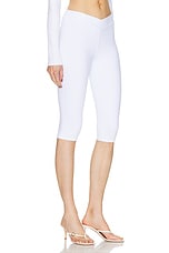 alo Airbrush V-cut Define Capri Legging in White, view 2, click to view large image.