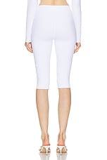 alo Airbrush V-cut Define Capri Legging in White, view 3, click to view large image.