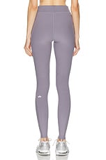 alo Alosoft High-waist Head Start Legging in Fog, view 3, click to view large image.