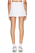 alo Varsity Tennis Skirt in White, view 3, click to view large image.