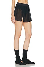 alo Mesh Sheer Bliss Skirt in Black, view 2, click to view large image.