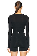 alo Gather Long Sleeve Top in Black, view 3, click to view large image.