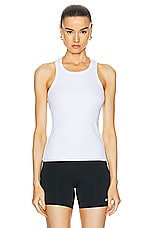 alo Ribbed Devoted Tank Top in White, view 1, click to view large image.