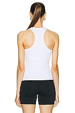 alo Ribbed Devoted Tank Top in White, view 3, click to view large image.