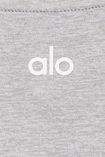 alo Conquer Reform Crewneck Short Sleeve in Athletic Heather Grey, view 3, click to view large image.