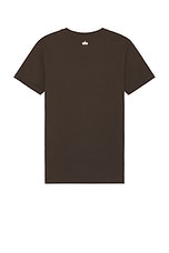 alo Conquer Reform Crewneck Short Sleeve in Espresso, view 2, click to view large image.