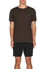 alo Conquer Reform Crewneck Short Sleeve in Espresso, view 4, click to view large image.