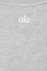 alo Conquer Reform Crewneck Long Sleeve in Athletic Heather Grey, view 3, click to view large image.