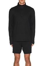 alo Conquer 1/4 Zip Reform Long Sleeve in Black, view 4, click to view large image.