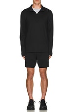 alo Conquer 1/4 Zip Reform Long Sleeve in Black, view 5, click to view large image.