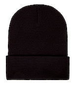 ALPHA INDUSTRIES Essential Beanie in Black, view 2, click to view large image.
