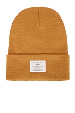 ALPHA INDUSTRIES Essential Beanie in Bronzed Brown, view 1, click to view large image.