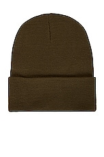 ALPHA INDUSTRIES Essential Beanie in Olive, view 2, click to view large image.