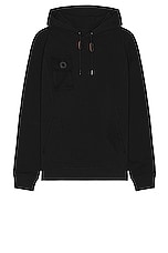 ALPHA INDUSTRIES Mixed Media Hoodie in Black, view 1, click to view large image.