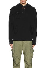 ALPHA INDUSTRIES Mixed Media Hoodie in Black, view 3, click to view large image.