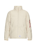 ALPHA INDUSTRIES Puffer Parka in Limestone, view 2, click to view large image.