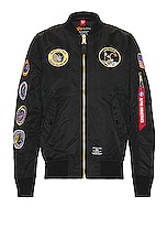 ALPHA INDUSTRIES L-2B Apollo Gen Ii Flight Jacket in Black, view 1, click to view large image.
