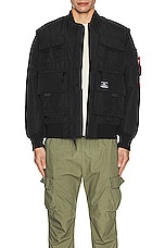 ALPHA INDUSTRIES Multi Pocket Flight Jacket in Black, view 6, click to view large image.