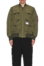 ALPHA INDUSTRIES Multi Pocket Flight Jacket in Og-107 Green, view 6, click to view large image.