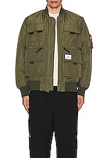 ALPHA INDUSTRIES Multi Pocket Flight Jacket in Og-107 Green, view 8, click to view large image.