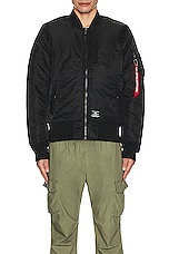 ALPHA INDUSTRIES Ma-1 Mod Flight Jacket in Black, view 5, click to view large image.