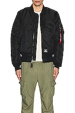 ALPHA INDUSTRIES Ma-1 Mod Flight Jacket in Black, view 6, click to view large image.