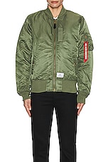 ALPHA INDUSTRIES Ma-1 Mod Flight Jacket in Sage, view 4, click to view large image.