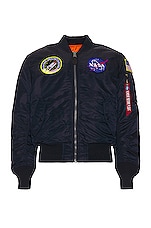 ALPHA INDUSTRIES Nasa MA 1 Bomber in Replica Blue, view 1, click to view large image.