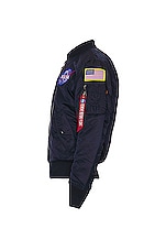 ALPHA INDUSTRIES Nasa MA 1 Bomber in Replica Blue, view 3, click to view large image.