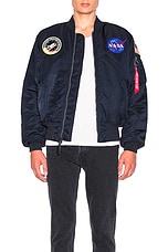 ALPHA INDUSTRIES Nasa MA 1 Bomber in Replica Blue, view 4, click to view large image.