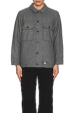ALPHA INDUSTRIES Field Shirt Jacket Gen II in Dark Charcoal Heather, view 4, click to view large image.