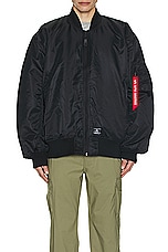 ALPHA INDUSTRIES MA-1 Blood Chit Flight Jacket Gen II in Black, view 7, click to view large image.