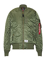 ALPHA INDUSTRIES MA-1 Mod Flight Jacket in Sage, view 1, click to view large image.