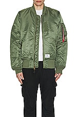 ALPHA INDUSTRIES MA-1 Mod Flight Jacket in Sage, view 6, click to view large image.