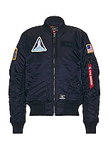 ALPHA INDUSTRIES Nasa Ma 1 Bomber in Replica Blue, view 1, click to view large image.
