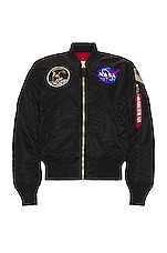 ALPHA INDUSTRIES Apollo MA-1 Bomber in Black, view 1, click to view large image.
