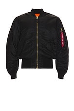 ALPHA INDUSTRIES MA-1 Blood Chit Bomber in Black, view 1, click to view large image.
