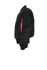 ALPHA INDUSTRIES MA-1 Blood Chit Bomber in Black, view 3, click to view large image.