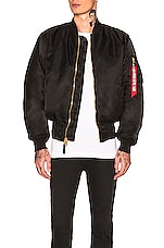ALPHA INDUSTRIES MA-1 Blood Chit Bomber in Black, view 4, click to view large image.