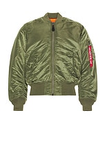 ALPHA INDUSTRIES MA-1 Blood Chit Bomber Jacket in Sage, view 1, click to view large image.