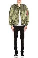ALPHA INDUSTRIES MA-1 Blood Chit Bomber Jacket in Sage, view 10, click to view large image.