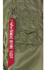 ALPHA INDUSTRIES MA-1 Blood Chit Bomber Jacket in Sage, view 3, click to view large image.