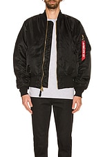 ALPHA INDUSTRIES MA-1 Flight Jacket in Black, view 5, click to view large image.