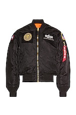 ALPHA INDUSTRIES MA-1 Flex Core in Black, view 1, click to view large image.