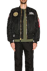 ALPHA INDUSTRIES MA-1 Flex Core in Black, view 5, click to view large image.